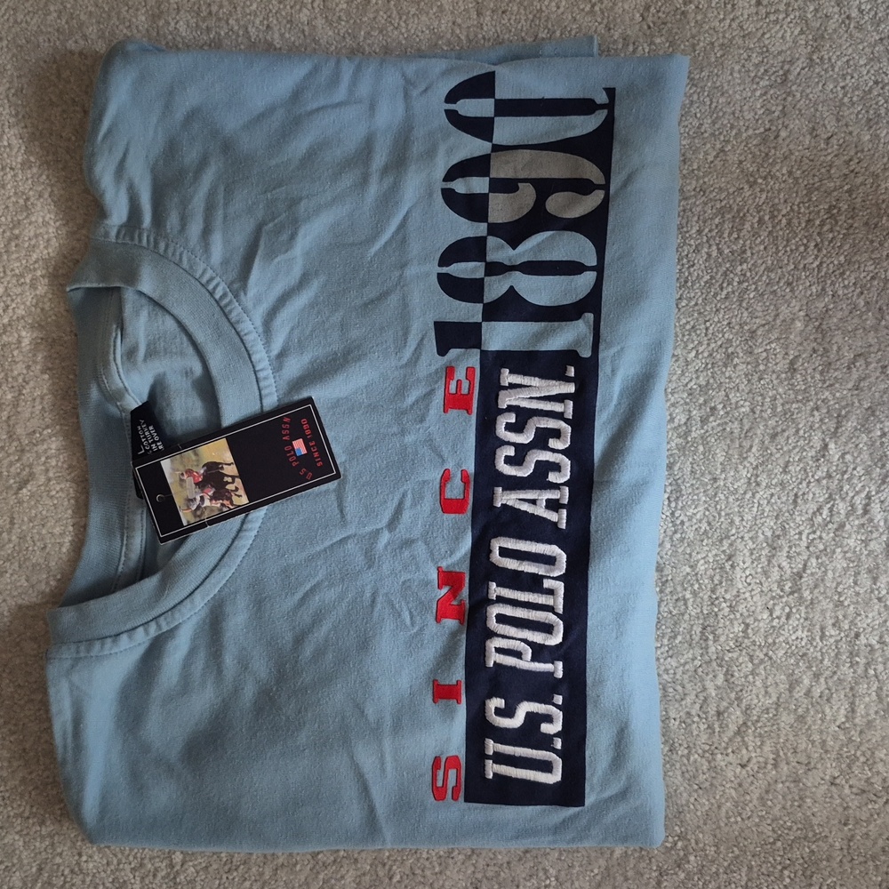 U.S. Polo Assn. Light Blue Graphic Long Sleeve Tee